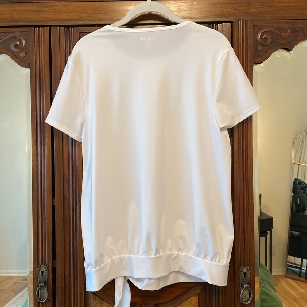 White swimsuit cover up top - Picture 2 of 3